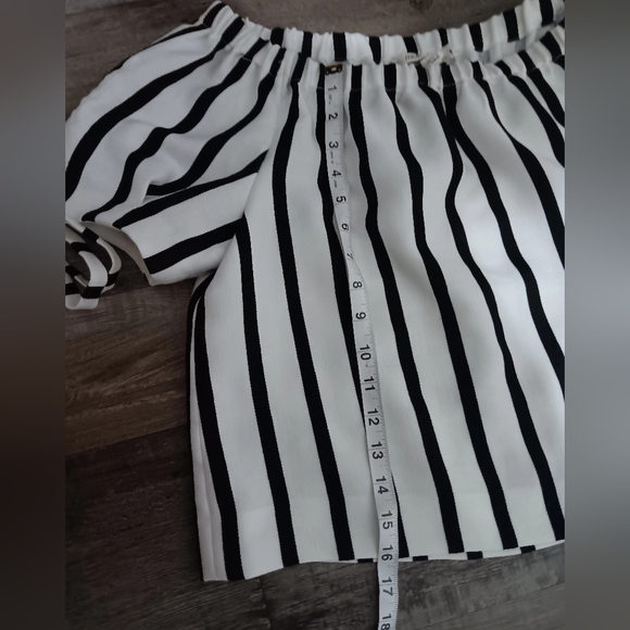 Maje Black and White Striped Blouse - Picture 2 of 4